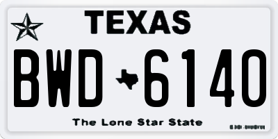 TX license plate BWD6140
