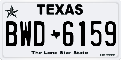 TX license plate BWD6159