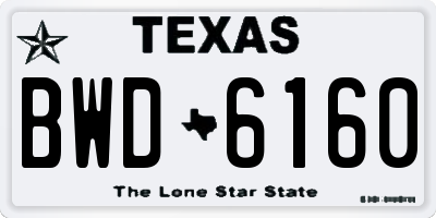 TX license plate BWD6160