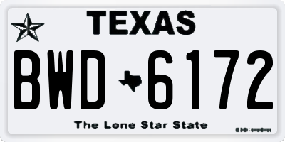 TX license plate BWD6172