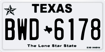 TX license plate BWD6178