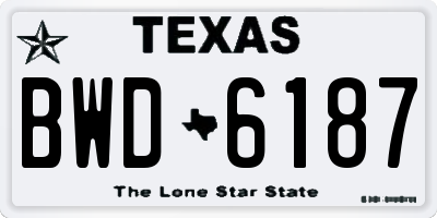 TX license plate BWD6187