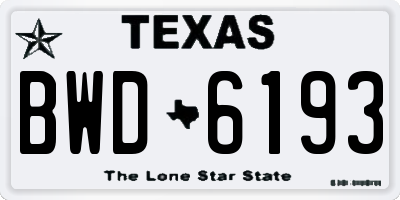 TX license plate BWD6193
