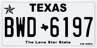 TX license plate BWD6197