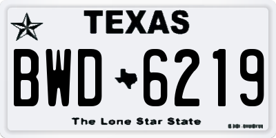 TX license plate BWD6219