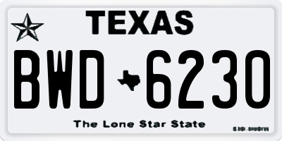 TX license plate BWD6230