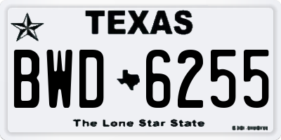 TX license plate BWD6255