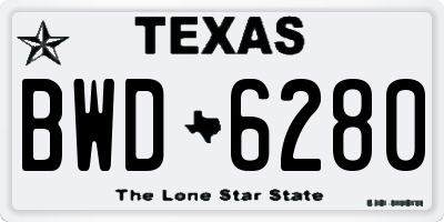 TX license plate BWD6280