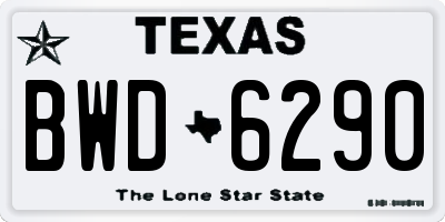TX license plate BWD6290