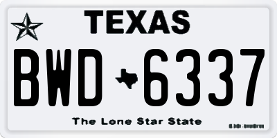TX license plate BWD6337