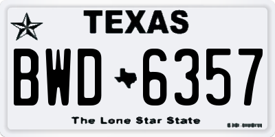 TX license plate BWD6357