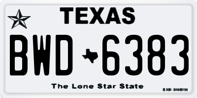 TX license plate BWD6383