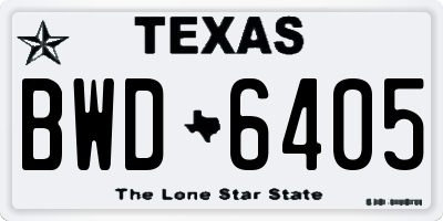 TX license plate BWD6405