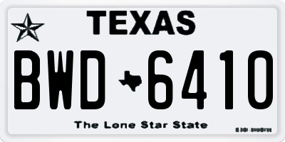 TX license plate BWD6410