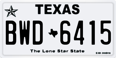 TX license plate BWD6415