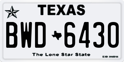 TX license plate BWD6430