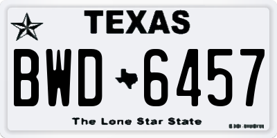 TX license plate BWD6457