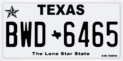 TX license plate BWD6465