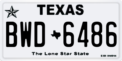 TX license plate BWD6486