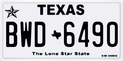 TX license plate BWD6490