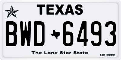 TX license plate BWD6493