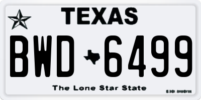TX license plate BWD6499