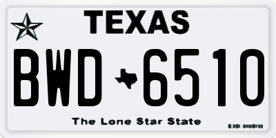 TX license plate BWD6510
