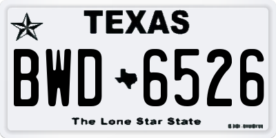 TX license plate BWD6526