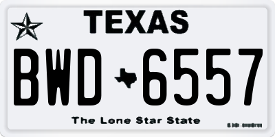 TX license plate BWD6557