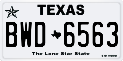 TX license plate BWD6563