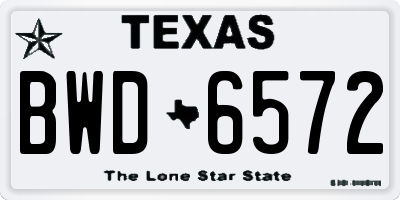 TX license plate BWD6572