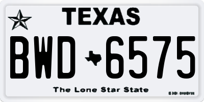 TX license plate BWD6575