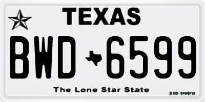 TX license plate BWD6599