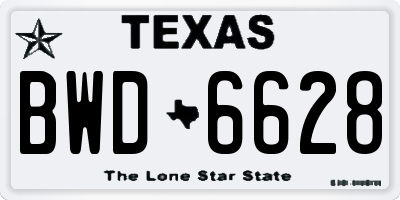 TX license plate BWD6628