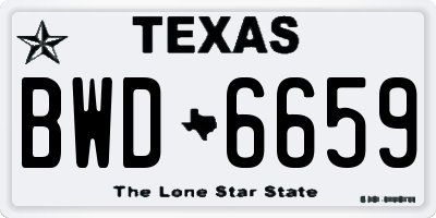 TX license plate BWD6659