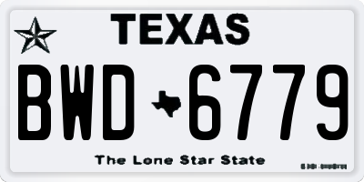 TX license plate BWD6779