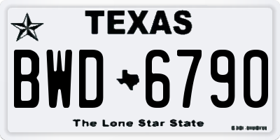 TX license plate BWD6790