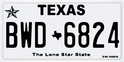 TX license plate BWD6824