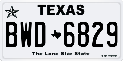 TX license plate BWD6829