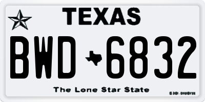 TX license plate BWD6832
