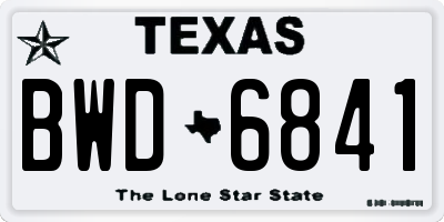 TX license plate BWD6841