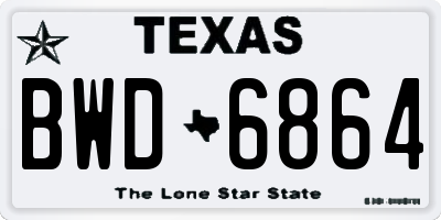 TX license plate BWD6864