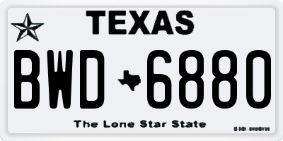 TX license plate BWD6880