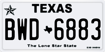 TX license plate BWD6883