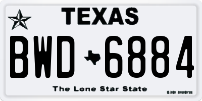 TX license plate BWD6884