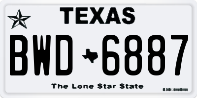 TX license plate BWD6887