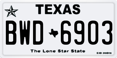 TX license plate BWD6903