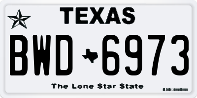 TX license plate BWD6973
