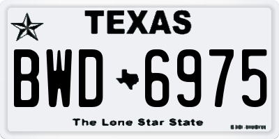 TX license plate BWD6975