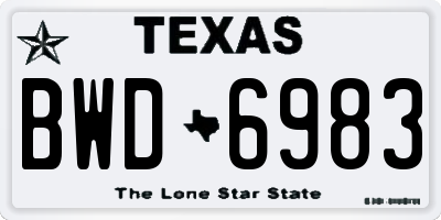 TX license plate BWD6983